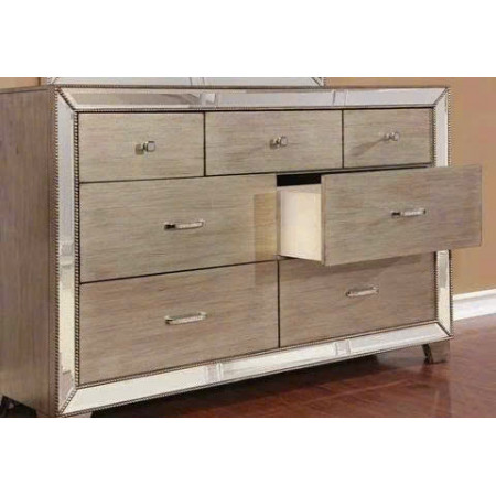 B1680 - 1 Cosette : Tủ 7 Ngăn Kéo + Kính Đính Đồng